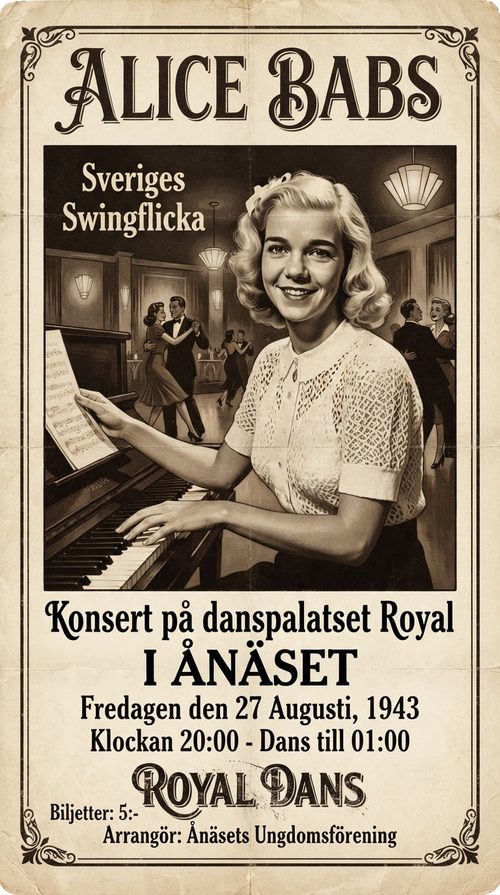 Hyllningsaffisch: Alice Babs på Royal